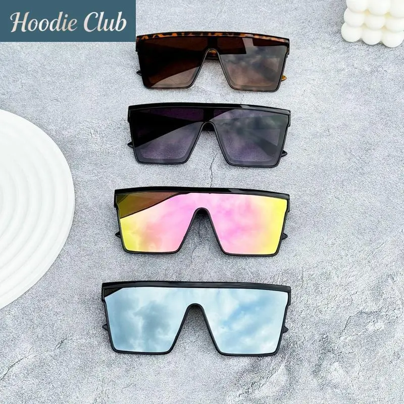 Oversized Shield Polarized Sunglasses 4-Pack for Men Women, Flat-Top Cyberpunk Style with Windproof UV400 Lens for Cycling & Driving, Father's Day Gift Set