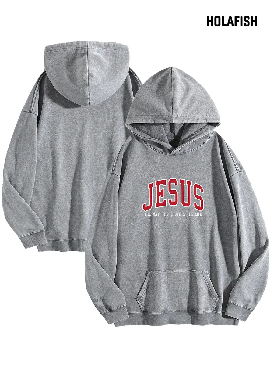 Holafish Acid Vintage Washed Hoodie Womens Clean Cut Streetwear Cotton Graphic Sweatshirt For Summer 2026 Road Trip Soft Daily Womens Hooded Tops, Polyester, Casual, Loungewear