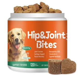 Bryozoa Hip & Joint Bites 120Soft Chews with Glucosamine & Chondroitin for Senior & Large Breeds dog  Chicken Flavor Cartilage Health & Joint Function