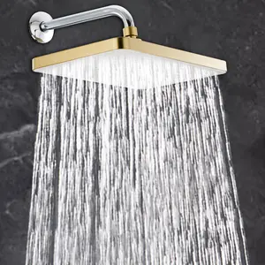 Square Shower Head, High Pressure Rain Shower Head, Easy To Install Shower Head with Soft Rubber Nozzle, Bathroom Accessories, Showerhead, Bathroom Shower Equipment