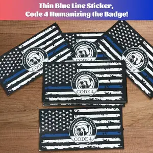 Thin Blue Line Decal: Code 4(5-Pack)-Where Every Heartbeat Honors the Badge