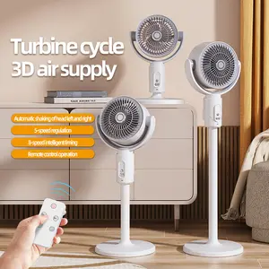Portable Standing Fan with Remote, 2000mAh Rechargeable Battery Operated Fan, 90°+180° Oscillating Air Circulator, 5 Speeds Quiet Pedestal & Tabletop Fan, Adjustable Height 15"-32", Foldable Floor Fan for Bedroom, Camping, Office (White)