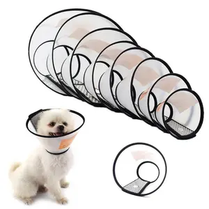 Transparent Pet Protective Collar Anti-Bite Lick Wound Healing Neck Recovery Cone Collars Cat Dog Health Training Medical Circle