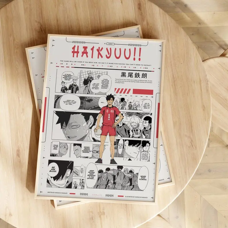 Haikyuu Anime Poster - Tetsuro Kuroo Poster Nekoma High - Japanese Manga Poster - Haikyuu Art Print - Haikyuu Wall Art - Manga Wall Art - No Framew