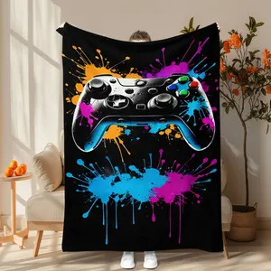 Game Controller Pattern Blanket, Soft Comfortable Throw Blanket, Warm Napping Blanket for Home Office Travel Camping, Bedroom Blanket, Soft Comfy Blanket