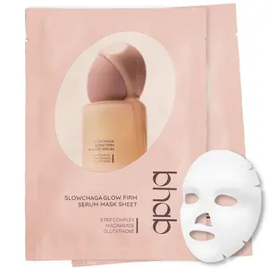 BHAB SLOWCHAGA Glow Firm Serum Sheet Mask with Peptides, Niacinamide, Korean Sheet Mask with Hyaluronic Acid, Bakuchiol, Glutathione for Radiance, Lifting & Firmness – 1 Sheet (27 ml / 0.9 fl oz)