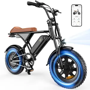 Rush Mini Moto-Styled Electric Bike for Adults, 750W Brushless Motor (0-22MPH in 3.8s), 38-55 Miles (85 Miles PAS) 374.4Wh Battery Ebike, UL2849 Certified, 16" Fat Tire with TCS, 2000LM Headlight, Cloud Comfort Seat for Commute & Light Off-Road