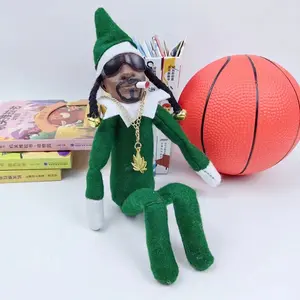 Christmas Snoop on a Stoop Hip Hop Lover Resin Doll, Bendable Christmas Elf Figurine, Cross-Border Collectible Ornament, Festive Decorations
