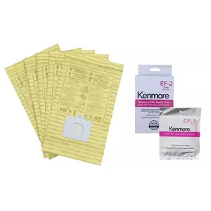 Ultra Care 10 Pk Replacement for Kenmore Type C / Q HEPA Filtration Canister Vacuum Bags, 1 Kenmore CF1 81002 Chamber Filter, 1 Kenmore EF2 86880 HEPA Exhaust Filter, For 200 400 600 Series