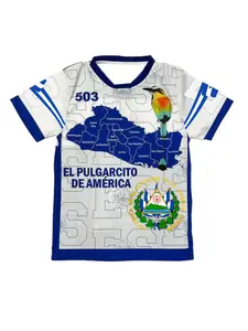 Salvador Football Jersey El Pulgarcito De America, Map and Coat of Arms Design, Unisex Sports Clothing, Casual Fitted Short Sleeve, Sports Top