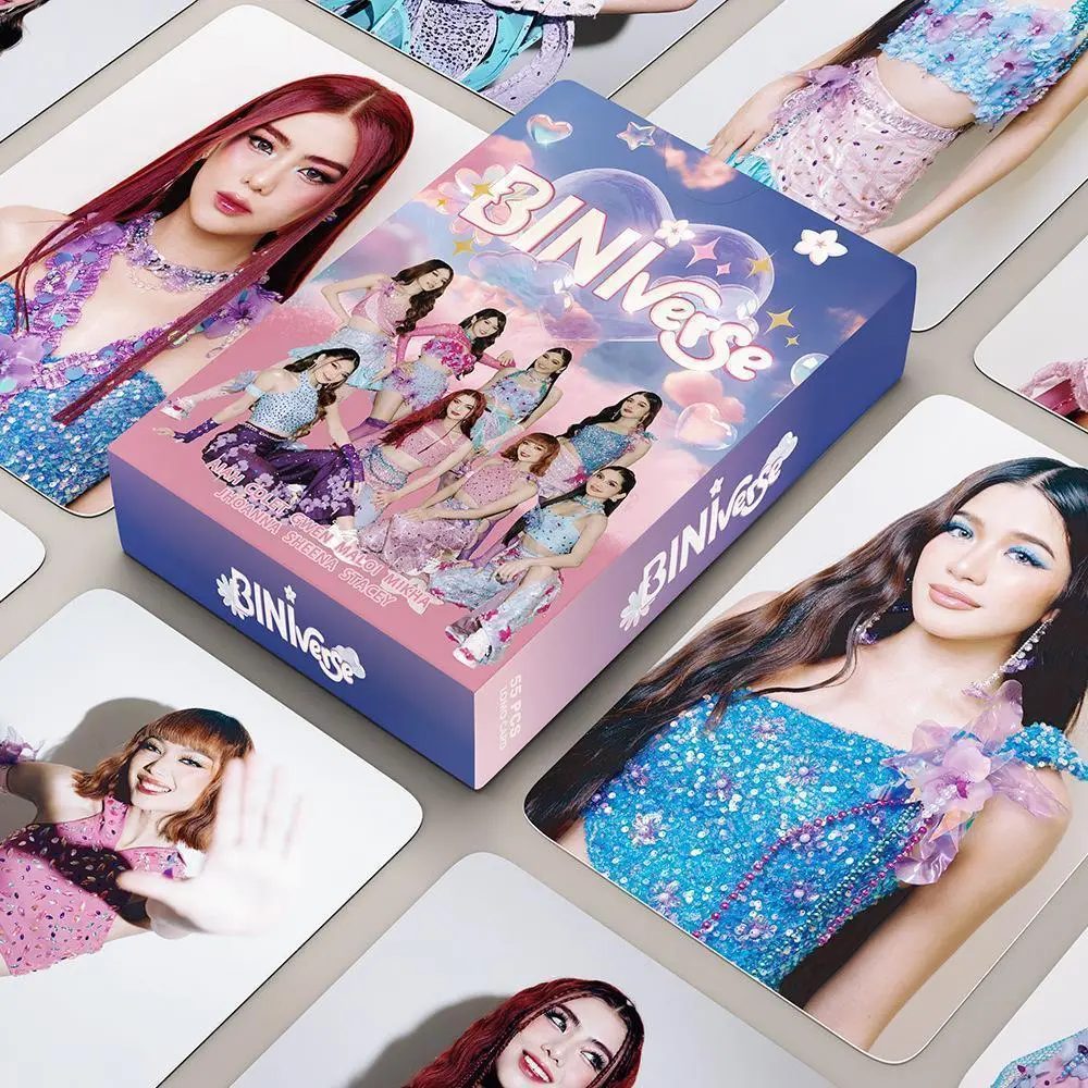 55Pcs 86x54mm High Quality HD Art Paper Lomo Card Set - BINI Idol Girl New Album Verse Photo Prints, Sheena Jhoanna Mikha Stacey Gwen Colet Aiah Designs, Fan Collecting & Home Decor Fans Gifts