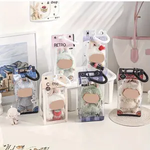 Labubu Stylish Doll Protectors Transparent Collection Plush Doll Protective Box PVC Material Multiple Colors Sturdy Display Stand for Backpack Decoration Collectible Accessory