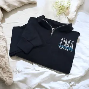 Personalized Medical Monogram Quarter-Zip – Custom Embroidered Sweatshirt for RN, CMA, PA – Gift for Healthcare Professionals