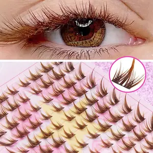 Style False Eyelashes with 80 Clusters C-Curl Winged Design, Natural Segment False Eyelash Bundles for Cosmetic Makeup Tools