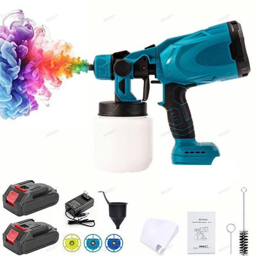 Cordless spray gun, rechargeable electric spray gun, long-distance spraying, 3 spraying modes, spray gun kit, suitable for furniture, walls, ceilings, doors, home DIY painting, etc.