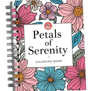 VSJ Petals of Serenity Adult Coloring Book - Single Side Prints, Thick Paper, Relaxing Experience for Coloring Enthusiasts