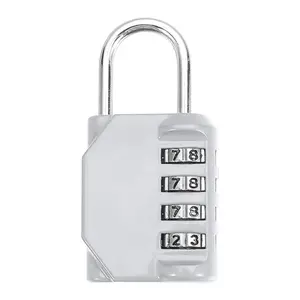 4-Digit Combination Padlock, Security Lock for Cabinets, Gyms, Schools, Outdoor Use, Durable and Easy-To-Use Design, Locking Device, Shed Lock