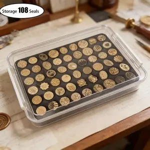 Transparent Wax Seal Stamp Storage Box Small Box Organize 54 Stamps Large Box Organize 108 Stamps