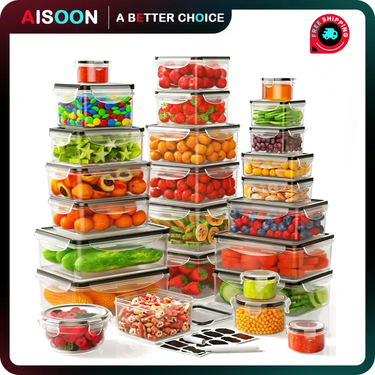 [Valentine’s Day Gift] 40 PCS Extra Large 85oz Airtight Food Storage Containers Set (20 Containers + 20 Lids), Leakproof, Reusable, Microwave & Dishwasher Safe, with Labels & Pen