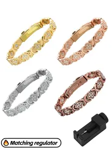 Pure Copper Magnetic Exquisite Bracelet for Women, 3500 Gauss Effective Magnets, Zircon Gemstone, Metal Coating Setting, Outdoorfun Jewelry Gift, Cubic Zirconia Bracelet