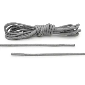 Cool Grey Waxed Dress Shoelaces