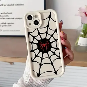 Red Spider Pattern Case for iPhone 17 16 15 14 Pro Max 13 12 11 Air XR XS E Plus Shockproof Non Slip Military-Grade Protection Silicone Cover