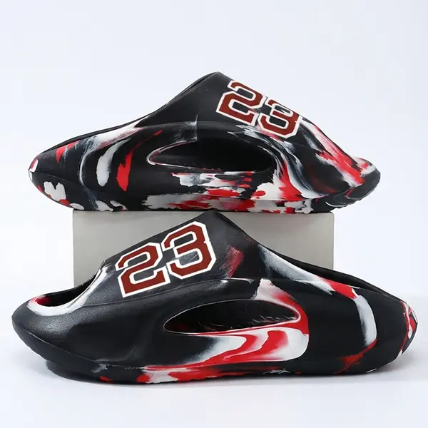 Men's Casual EVA Slide Slippers - Sporty Slip-On Footwear with 23 Prints, Lightweight, Cushioned, Non-Slip for Beach & Daily Wear, Casual Slipper Shoes, Toddler