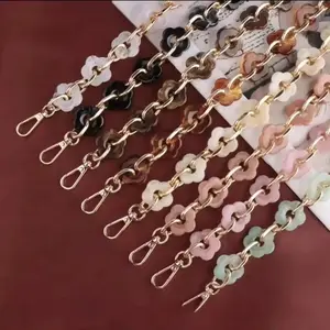 OC Blossom Chain for Purse 18 Inches - Elegant Floral Design with Gold Tone Links and Secure Clasp