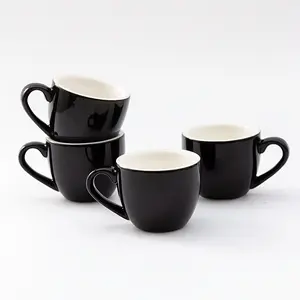 4pcs 60ML/2oz Ceramic Espresso Cups with Handle, Perfect for Espresso Machines, Ideal Gift for Coffee Lovers, Small Tea Cups