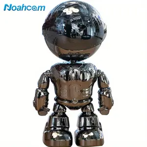 Robot Security Camera 2K Pet Security Camera Wireless Indoor - 2.4 Hz WiFi 360° Motion Detection Camera for Home Security, Siren Alarm