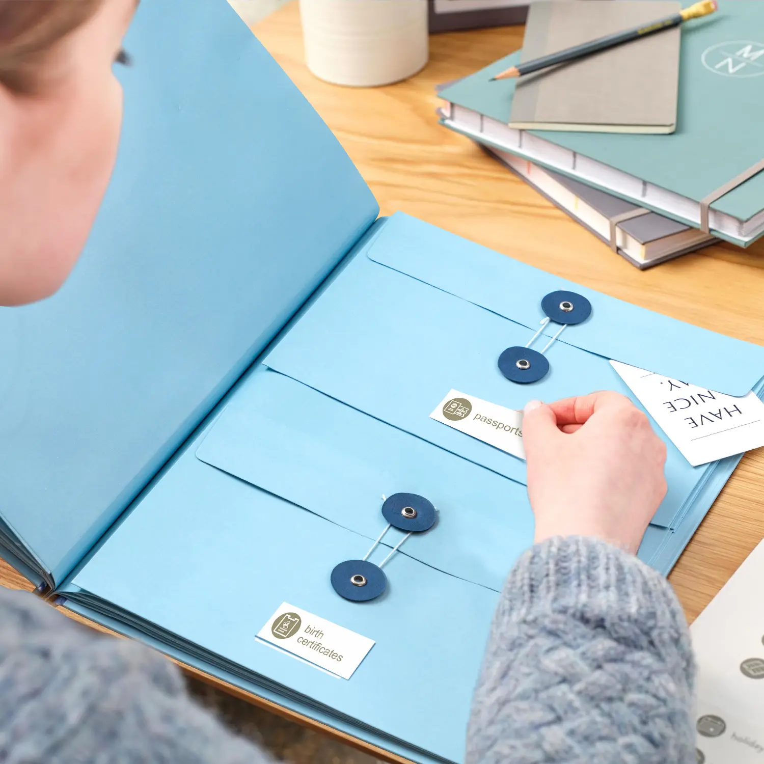 Office Organizer Binder Folders, Includes Labels, Accordion File Design, Efficiently Organizes Documents, Streamlines Management for Important Papers, Certificates, Passports
