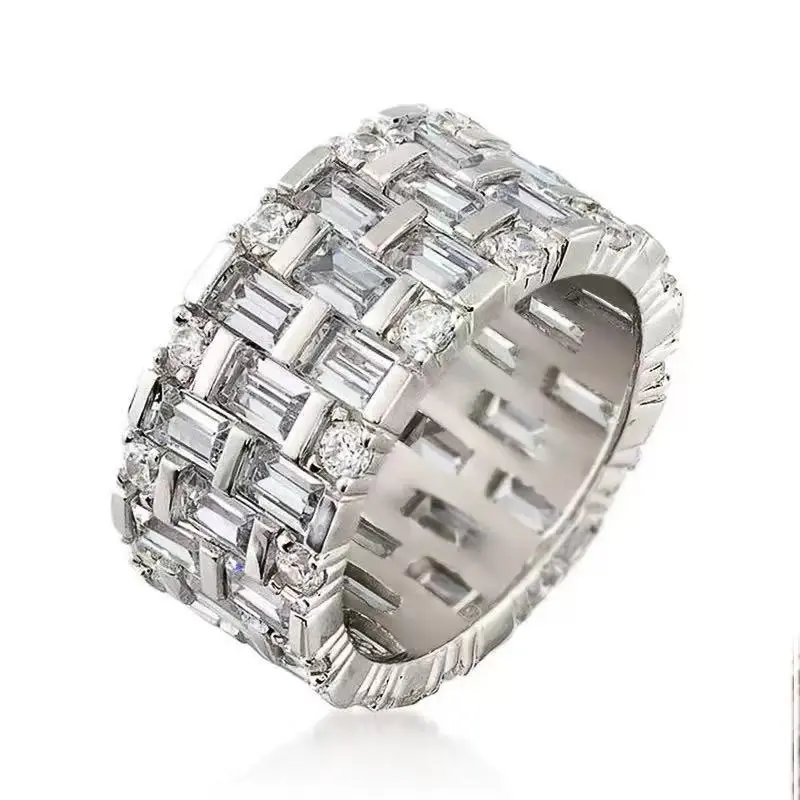 Stylish Daily Ring Full Zircon Setting Super Sparkly Matching Outfits