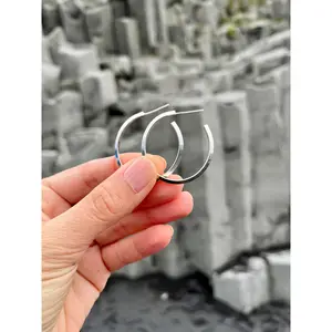 medium silver hoops