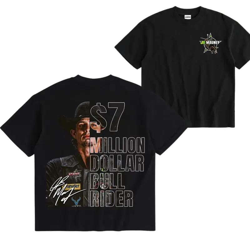 JB Mauney T-Shirt, Vintage Bull Rider Shirt, Retro Rodeo Cowboy Tee, Gift For Him, Gift For Her, JB Mauney Merch 2 sided TShirt, Western Outfit