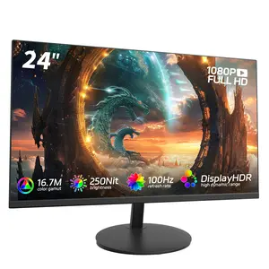 New 24 inch FHD 1080P Gaming Monitor 100Hz,99% sRGB,3ms Response,IPS Panel,HDR,HDMI & DP,Frameless Design,Eye Care,VESA Ready,for holiday gift
