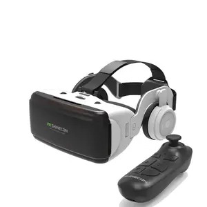 3D VR Headset with High-Quality Headphones & Remote Control — Virtual Reality Goggles for iPhone & Android (4-6 inch Smartphones) — Immersive Gaming & Movie Experience.
