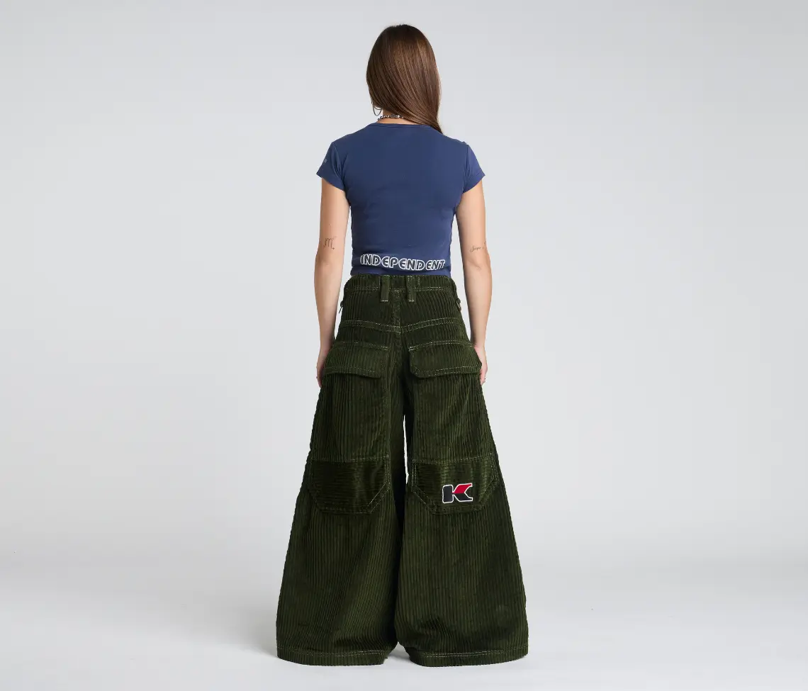 W KING KORDZ 36" 3-WALE CORDUROY ARMY GREEN