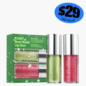 Milk Makeup KUSH Best Buds Lip Oil Duo, Green Dragon & Dream Machine, Hydrating Lip Oils for Smooth Lips, Limited Edition Vegan Lip Care Skincare Bundle