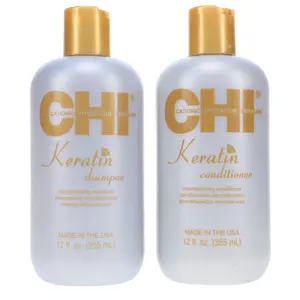 CHI Hair Care Moisturize It Duo Keratin Shampoo & Conditioner Set - Hydrating, Sulfate-Free, Paraben-Free Formula Restores & Strengthens Hair, 2 x 12 Oz Bottles