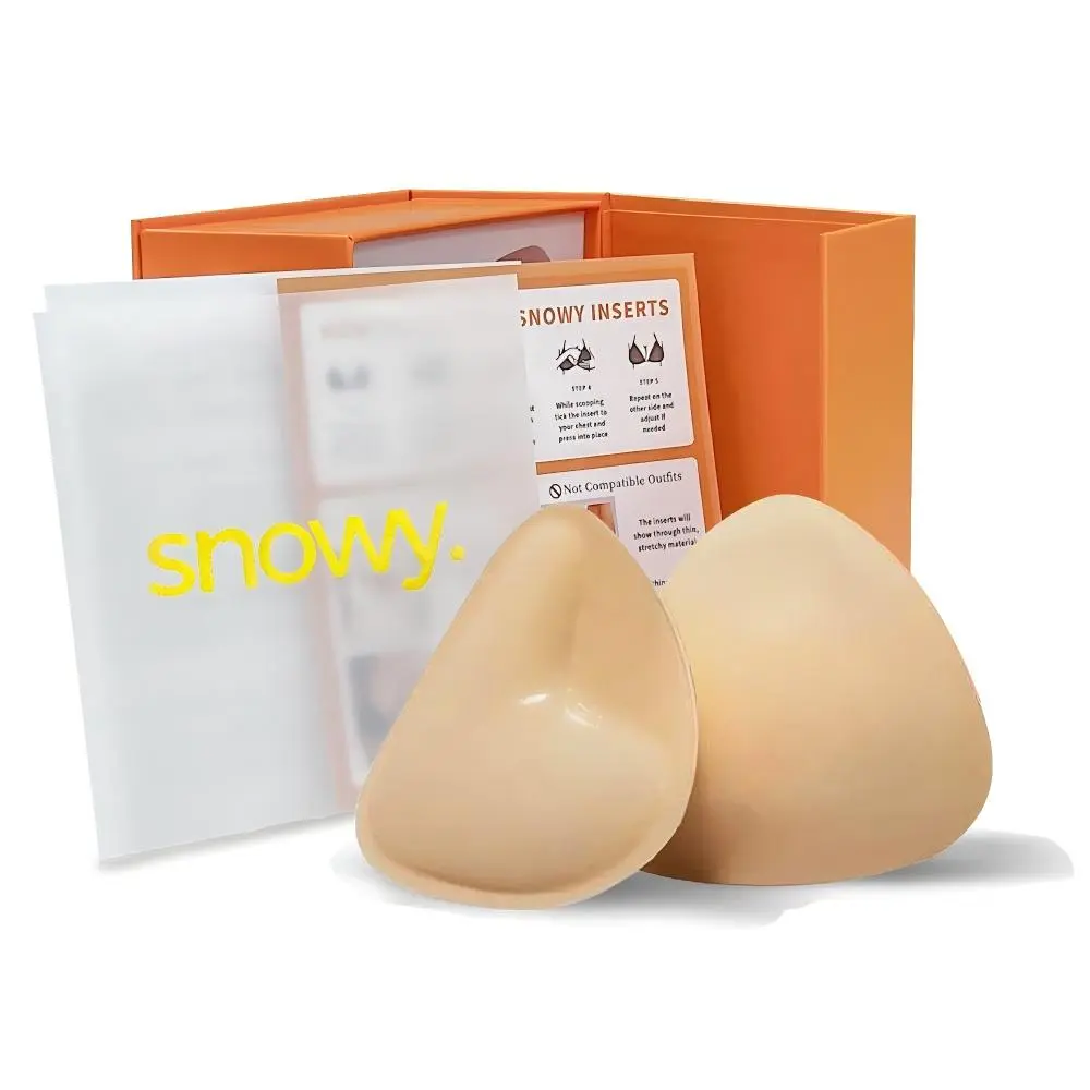 Snowy Sticky Push Up Inserts - Fills cup gaps – Creates a smoother more feminine silhouette.Invisible Under Tight Sweat & water-resistant – Perfect for workouts special events and daily wear