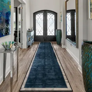 Minimalist Long Kitchen Carpet, 1 Count Geometric Design Resistant Easy to Clean Machine Washable Soft Rug, Decorative Rug, Suitable for Home Decoration, Geometric Pattern Rug