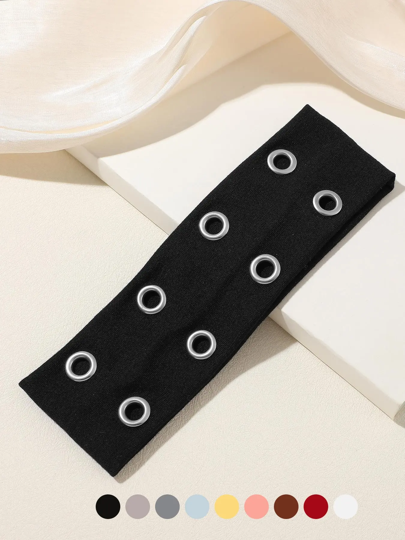 Solid Color Hollow-Out Design Hair Band, Casual Simple Hair Accessories for Women & Girls, Minimalist Headwear for Thick Hair, Elastic Headbands, Grommet Headband, Hairbands, Elastic Hair Accessory
