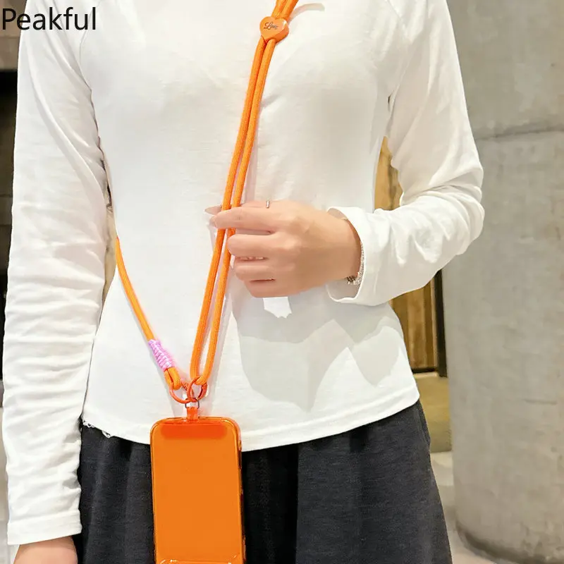 Adjustable Mobile Phone Lanyard — Colorful "Candy-Tone" Crossbody Anti-Loss Neck Strap Accessory