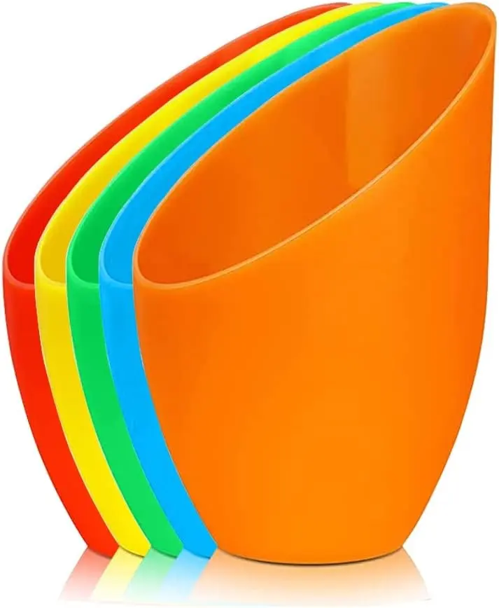 5 Pack Plastic Lampshade, 5.7 inch High, 4.1 inch Diameter, 1.65 inch Fitter, Replacement Plastic Lamp Shade for LED Floor Lamp [5colors]