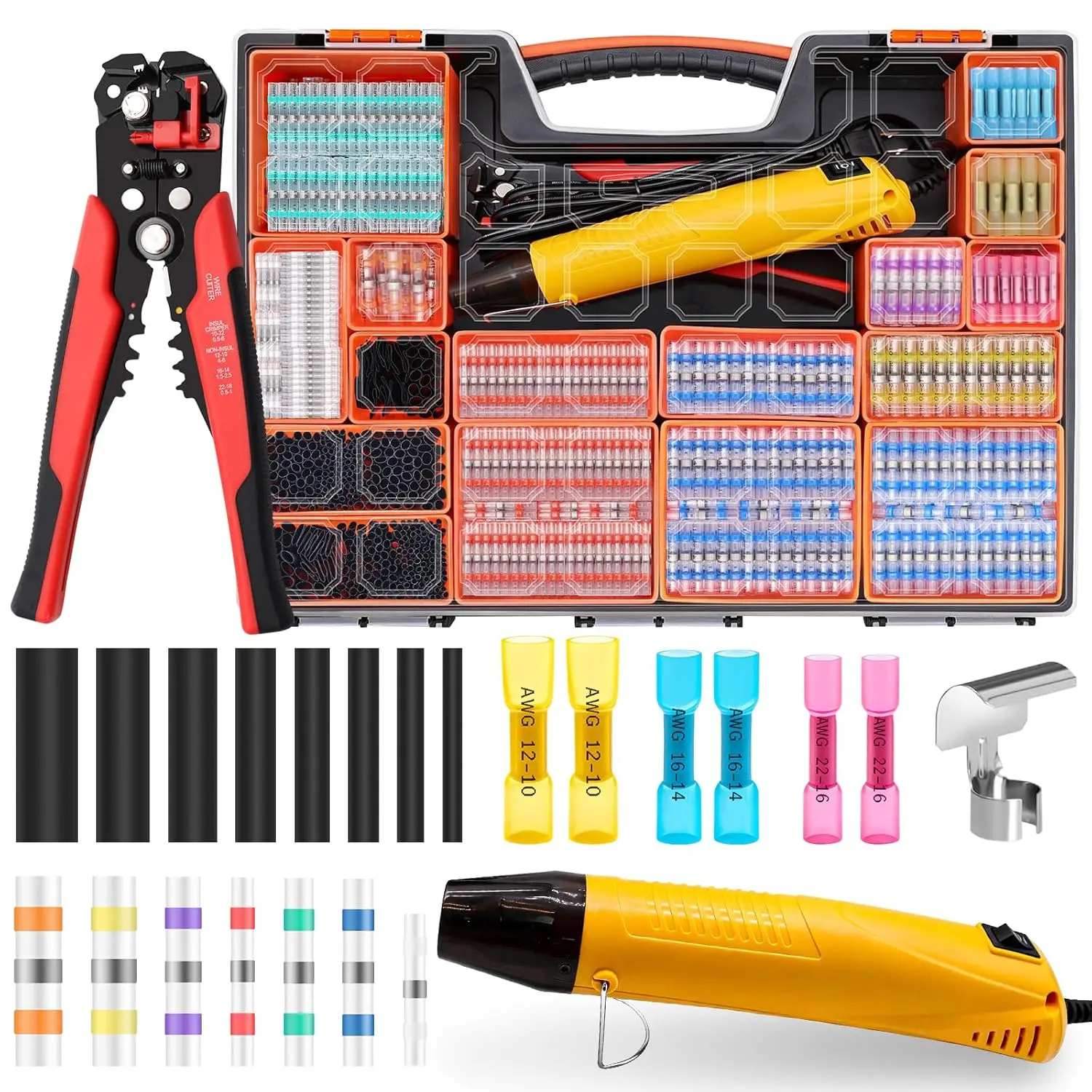2066 count  -in- Heat Shrink Solder Seal Wire Connectors Kit:  Solder Stick  Connectors, Heat  & Wire Stripper for Automotive, Marine & Electrical Projects Automotive