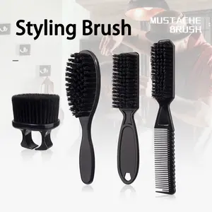 Hair Styling Brush Set, 4 Counts/set, Professional Heatless Hair Styling Tool, Barber Fade Combs, Salon & Barbershop Use, Haircare Essentials, Detangling Hairbrush