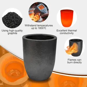Clay Graphite Ingot Casting Crucible High Temperature High Density Graphite Mold Thermal Conductivity for Lab School Science Education Jewelry Casting Tools Direct Flame Burn Laboratory