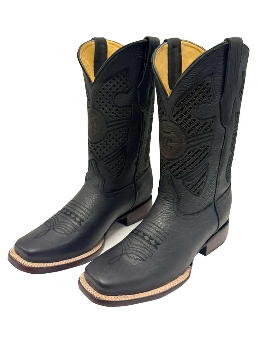 Men's 100% Leather Boots — Handmade, Black