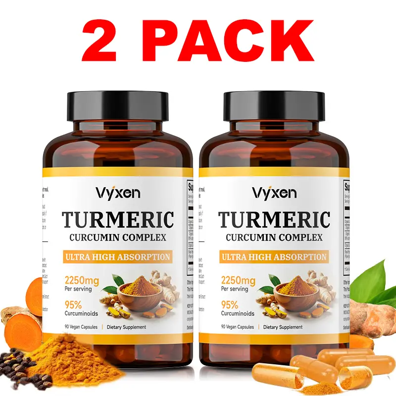 Turmeric Curcumin 2250mg – 95% Curcuminoids with Black Pepper for Maximum Absorption – Joint, Inflammation & Immune Support – Non-GMO, No Fillers, 180 Vegetarian Capsules Natural Supplement, vitamins women