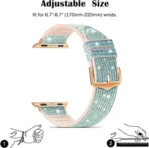 Durable Silicone Shiny Wearable Color Changing Band for Apple Watch 38/40/41mm & 42/44/45mm